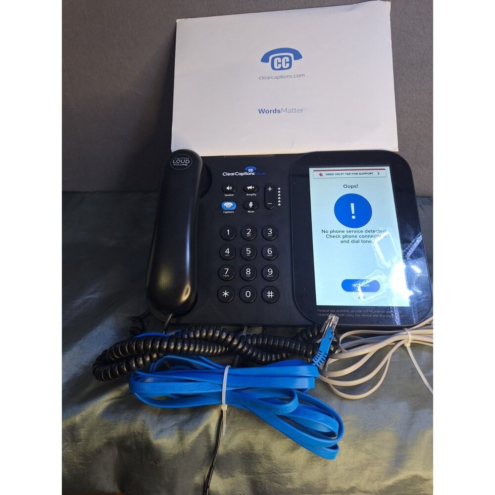 CLEARCAPTIONS BLUE HEARING IMPAIRED AMPLIFIED CAPTIONING TELEPHONE (BLACK)
